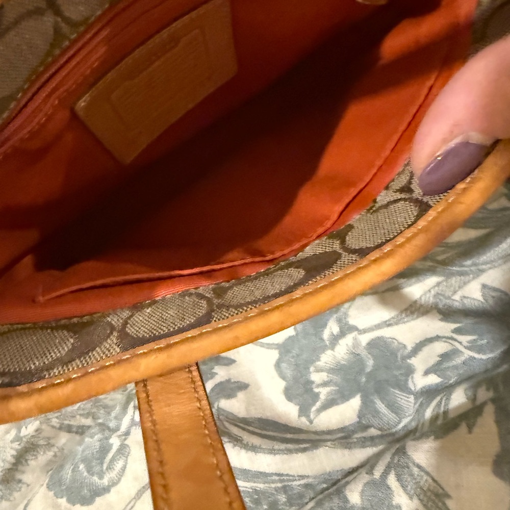 Coach Signature Brown and Tan Tote - Picture 2 of 4